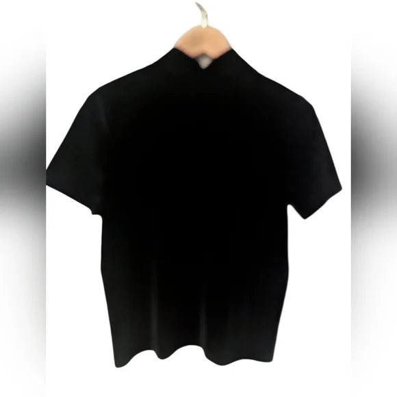 MADEWELL Black Velvet Short Sleeve Cowl Neck Top Small - Picture 2 of 7